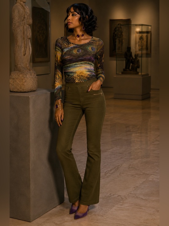 Mesmerize Tops - Mesmerize Peacock Print Long Sleeve Top – Size Medium